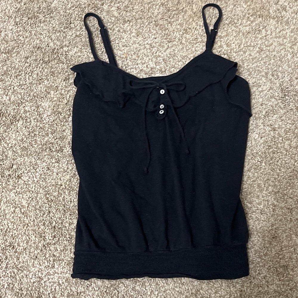 Arizona Jean Company size medium Black Camisole with Ruffle Detail